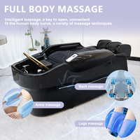 Fauteuil-lit électrique de luxe pour salon de beauté, pour spa capillaire, lavage de cheveux et massage