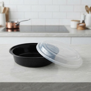 Disposable PP Food <b>Container</b> with Lid Round Plastic Bowl for Food Delivery Meal Prep Leftovers and Takeout - Product Image 1