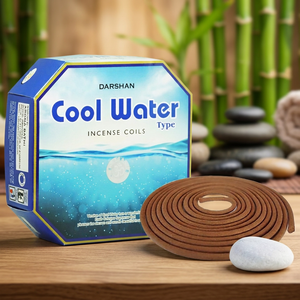 Encens en spirales Darshan Cool Water Type, encens aromatique indien parfumé pour une utilisation toute saison - Product Image 1