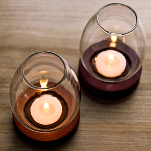 Cubierta de cristal transparente resistente al calor, <span class=keywords><strong>vela</strong></span> pequeña hecha a mano <span class=keywords><strong>con</strong></span> Base - Product Image 5