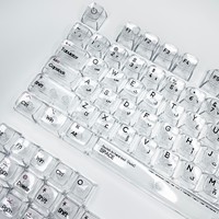Capuchons de touches transparents avec lettres arabes CBSA-D, petit ensemble complet en boîte, entièrement transparents pour clavier mécanique