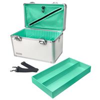 Boîtes de rangement portables en aluminium de grande capacité avec poches en filet, compartiments réglables pour documents, jouets, style luxueux