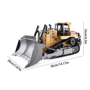 Nouveauté <span class=keywords><strong>HUINA</strong></span> <span class=keywords><strong>1569</strong></span> <span class=keywords><strong>Bulldozer</strong></span> RC 1/16, corps en plastique, 9 canaux, 2,4 GHz, camion télécommandé avec chargeur, cadeaux pour enfants, vente chaude - Product Image 4