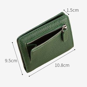 Portefeuilles pour femmes en cuir véritable souple avec protection RFID, porte-cartes, portefeuille minimaliste avec porte-monnaie - Product Image 2