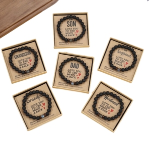 Braccialetto Energetico Bestseller, Regalo di Compleanno per <span class=keywords><strong>Figlio</strong></span>/Nipote/Papà/Fidanzato/Marito, Bracciale con Perle di Ossidiana Naturale - Product Image 2