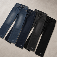 TaiDe OEKO-TEX 13oz Bol Paça Düz Kesim Kot Pantolon 4 Renk Düz Yıkanmış Denim Bilek Logosu İşlemeli Özel Logo OEM ODM Toptan Erkek