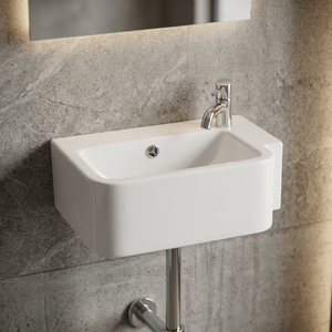 Lavabo mural rectangulaire en céramique plaqué or de luxe moderne pour hôtel, villa, hôpital - Vente en gros - Product Image 6