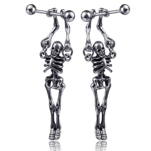 Bijoux de piercing en acier inoxydable cool, anneau de téton <span class=keywords><strong>squelette</strong></span> <span class=keywords><strong>humain</strong></span>, anneau barbell, bijoux de <span class=keywords><strong>corps</strong></span> tendance - Product Image 3