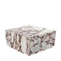 Marbre poli de design italien moderne pour table à manger et table basse, taille personnalisée, carré blanc et violet, pour usage intérieur en villa