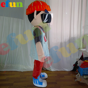 Efun MOQ 1 pieza profesional personalizado dibujos animados chico guapo con gafas disfraz efecto caminar disfraz de felpa para la venta - Product Image 2