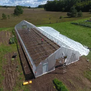 8x30m kullanılan domates tüneli sera çerçeveleri sulama bahçe büyümek çadır plastik Film güneş tek açıklıklı tünel seralar