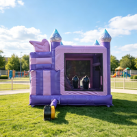 Château Gonflable Commercial avec Toboggan et Aire de Rebond pour Filles, Idéal pour Anniversaires d'Enfants, Événements et Location Extérieure