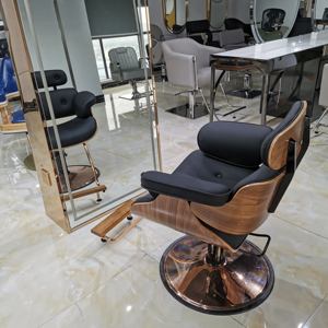 Châu Âu Phong Cách Phổ Biến Bán Buôn Vẻ Đẹp Hiện Đại Salon Nội Thất Đen/Xám Thợ Cắt Tóc Ghế Để Bán - Product Image 5