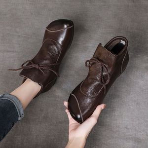 Retro Style Western Square Toe Square Heel Soft PU Ladies' Midi Ankle <b>Boots</b> with Soft Soles Summer - Product Image 3