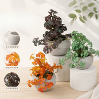 Tanaman Bonsai Buatan Evergreenwrap, Daun Bay Sentuhan Asli, Pot Pulp, Dekorasi Meja