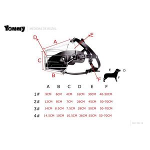 Bozal Metálico Ajustable Yommy Dog para Perros Grandes con Tabla de Tallas, 4 Tallas Disponibles - Product Image 1