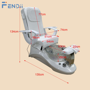 Chaise de pédicure de luxe blanche pour salon de manucure, sans plomberie, avec bain de pieds à remous - Product Image 2