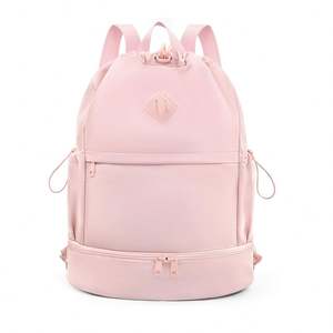 Wholesale Custom Sports <b>Backpacks</b> Logo Lightweight <b>Drawstring</b> Gym Bag with Separated Wet Pocket - Product Image 1