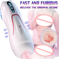 Masturbateur masculin puissant à vibration et aspiration, sélection de voix, étanche et écran LCD, jouet sexuel pour adultes