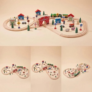 <span class=keywords><strong>Train</strong></span> en bois Montessori, thème général, écologique, jouet interactif pour enfants, véhicule de jeu, blocs de construction |   OEM ODM Vente en gros - Product Image 4