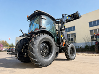 Tracteur agricole 4x4 de 50 CV avec chargeur frontal et pompe de rétrocaveuse, certifié CE, Ruijie