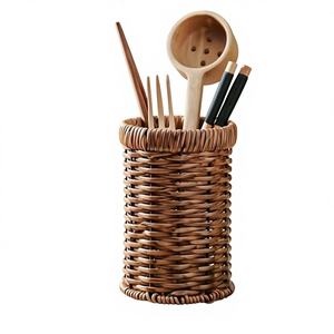 Porta Cubiertos de Mimbre y Ratán Hecho a Mano en India, de Lujo Ligero, Ecológico y Multifuncional para Restaurante y Hotel - Product Image 1