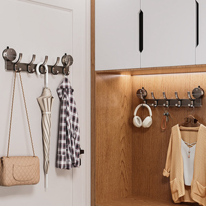 Gancho de succión Shu Zheng con 5 ganchos extraíbles para montaje en pared para baño y puerta de ducha - Product Image 2