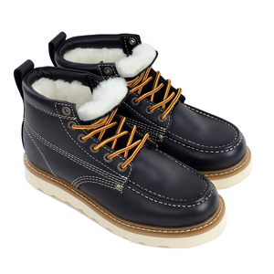 Botas de Nieve de Invierno con Forro de Lana, Estilo Cálido, Botas de Caña Alta con Cordones Delanteros para Hombre, Cuero Vacuno Genuino de Primera Capa, Perfectas - Product Image 4