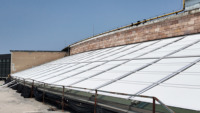 Store de toit électrique extérieur FGS personnalisé, écologique, en tissu occultant, avec fenêtre intelligente intégrée, pour hôtels et bureaux
