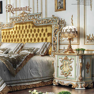 Lit double en bois massif sculpté à la main, style <span class=keywords><strong>rococo</strong></span> français, avec intérieur en tissu de soie et éponge, mobilier complet pour toute la <span class=keywords><strong>maison</strong></span> - Product Image 6
