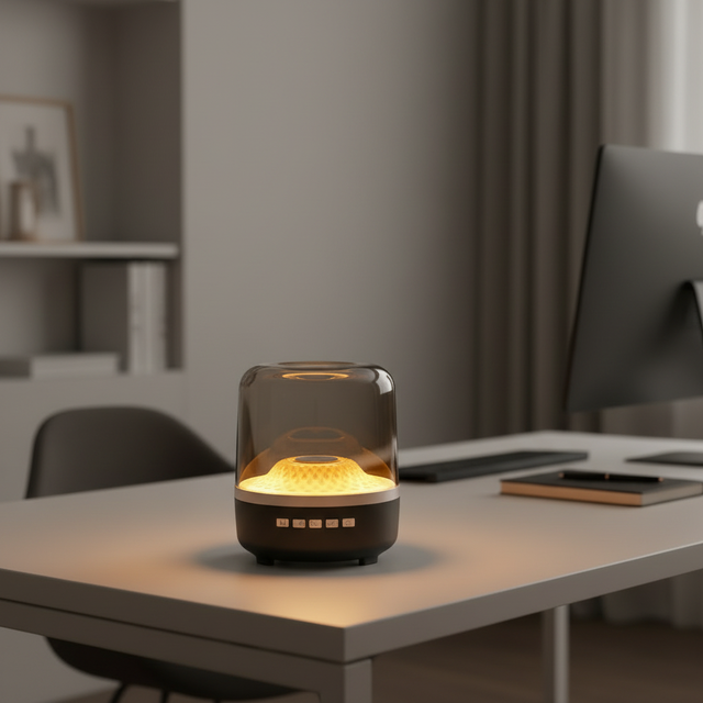 Fashion Harma Kardo Aura Glaze Style Speaker BT Wireless 360 Degree Sound Colorful RGB LED Transparent Music Play Box Speaker