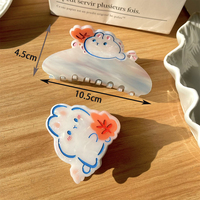 Pinces à cheveux de Pâques en gros, motif lapin nuage, en acétate, mignonnes, haut de gamme, type requin, personnalisables
