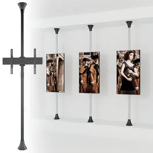Shopping Mall Use TV Stand TV Mount Pole Floor To Ceiling TV Mount For Landscape Or Portrait Screen