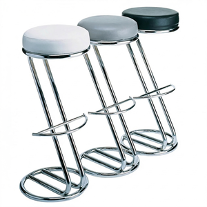 Taburete de <span class=keywords><strong>Bar</strong></span> Moderno en Forma de Z, de Acero Cromado, con Asiento Acolchado de Cuero PU de 12 cm de Grosor, para Hogar, <span class=keywords><strong>Bar</strong></span>, Cocina y Uso en Exteriores - Product Image 5