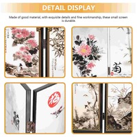 Promotionnel Style Chinois Mini Écran Antique Pliant Écran Mur Diviseur Décoration de La Maison Cadeaux