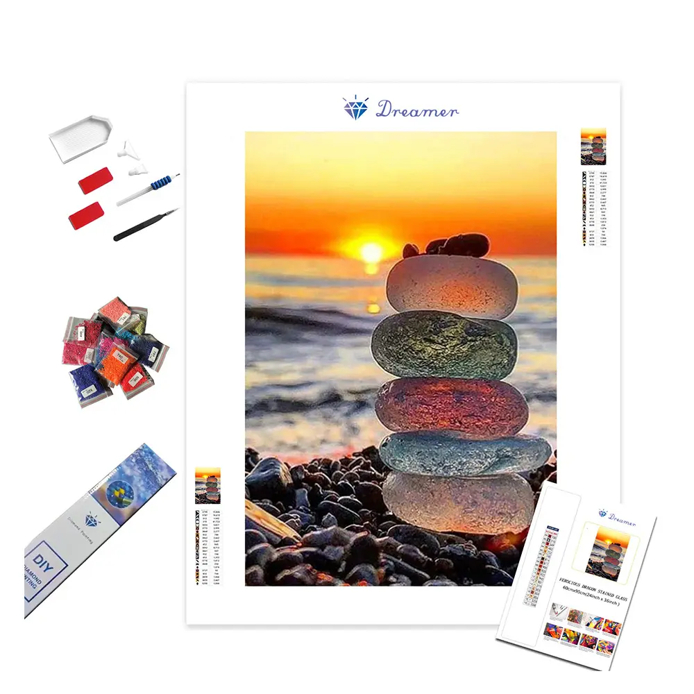 DM-122 elmas boyama Sunset deniz manzara boyama kristal taklidi özel elmas nakış resimleri kitleri