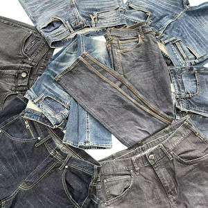 F8-2 Hochwertige Gebrauchte Business-Casual Gerade Jeans Frühling Polyester/Baumwolle Großhandel Übergrößen Herren- und Damenmode - Product Image 1