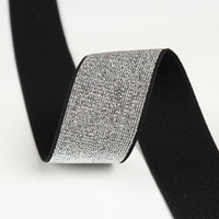 Bande élastique jacquard métallique or et argent de haute qualité, 1-4 cm, 5 cm, pour sous-vêtements et ceintures