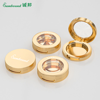 Bronzer duo poudre compacte emballages en plastique vides pour fard à joues 3gm palette d'emballage fard à joues avec miroir