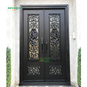 Porte d'entrée en fer forgé résistante aux ouragans de la Floride, portes doubles en fer forgé, porte <span class=keywords><strong>double</strong></span> en fer forgé - Product Image 5
