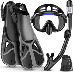 Penjualan Panas Set Snorkel Menyelam HD Dewasa Masker Kaca Lensa Tunggal Sirip Peralatan Renang Snorkeling Scuba Karet PC Dapat Disesuaikan OEM - Product Image 3