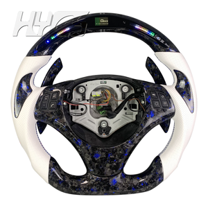 Volante con LED Azul de Fibra de Carbono Forjada para Interior de Coche, Adecuado para BMW E60 E61 E62 E63 E64 E92 E36 2007-2012 - Product Image 1