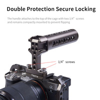 Poignée supérieure pour caméra en alliage d'aluminium noir/bronze, support universel pour micro et éclairage LED, stabilisateur vidéo