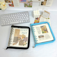 Planificateur Classeur A6 Widden Zipper Binder Rechargeable Notebook Shell 6 Anneaux PVC Classeur Couverture pour Photocard Planificateur Journal Album
