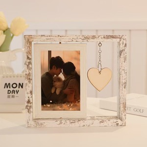 Marco de fotos de madera giratorio de doble cara de 6 y 7 pulgadas para decorar la mesa, regalos personalizados para parejas, marco de fotos conmemorativo A4 - Product Image 4