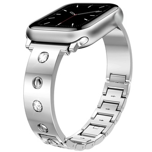 Gelang jam tangan baja tahan karat mewah untuk Apple <span class=keywords><strong>Watch</strong></span> 7 8 9 gelang emas desain Ultra baru dengan fitur bernapas - Product Image 2