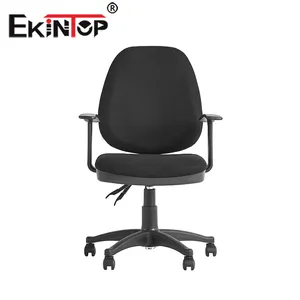 Ekintop เก้าอี้สำนักงานปรับความสูงได้,เก้าอี้หมุนปรับความสูงได้สำหรับออฟฟิศสไตล์โมเดิร์นสีดำสวมใส่สบาย