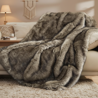 Plaid en fausse fourrure de vison Zhengtai 1000 GSM, doux, moelleux, élégant, réversible, super épais, chaud, confortable et luxueux