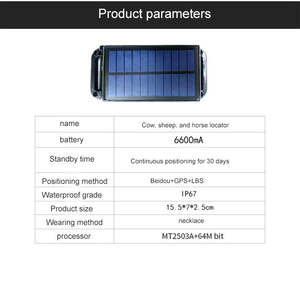 Collargps Tracker Pour Bovins <span class=keywords><strong>Et</strong></span> Moutons 4G Smart Gps Tracker Grand Animal Pâturage Anti-Vol Tracker Étanche Sans Fil Solaire - Product Image 6