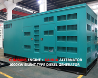 Générateur diesel industriel Cummins Megawatt 1 MW 1000 kW 1250 kVA en conteneur de 40 pieds avec alimentation monophasée/triphasée 50/60 Hz pour la sauvegarde de données